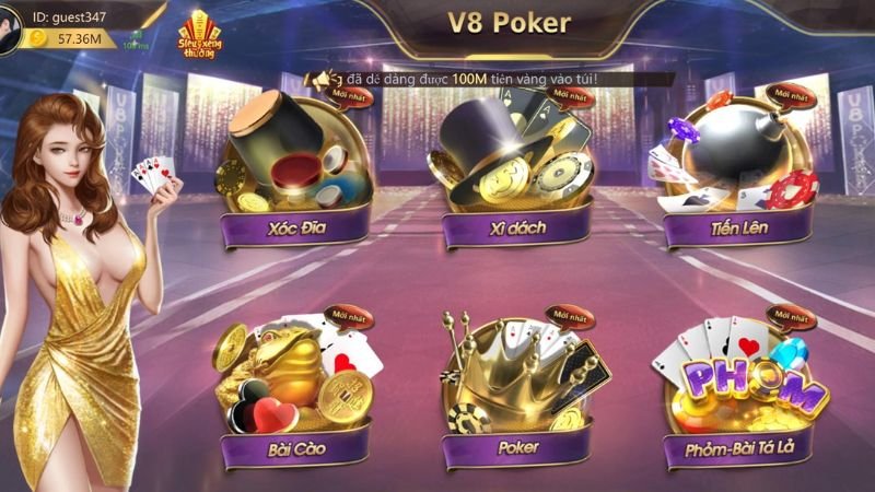 V8 Poker nổi tiếng với kho tàng game chất lượng và đa dạng